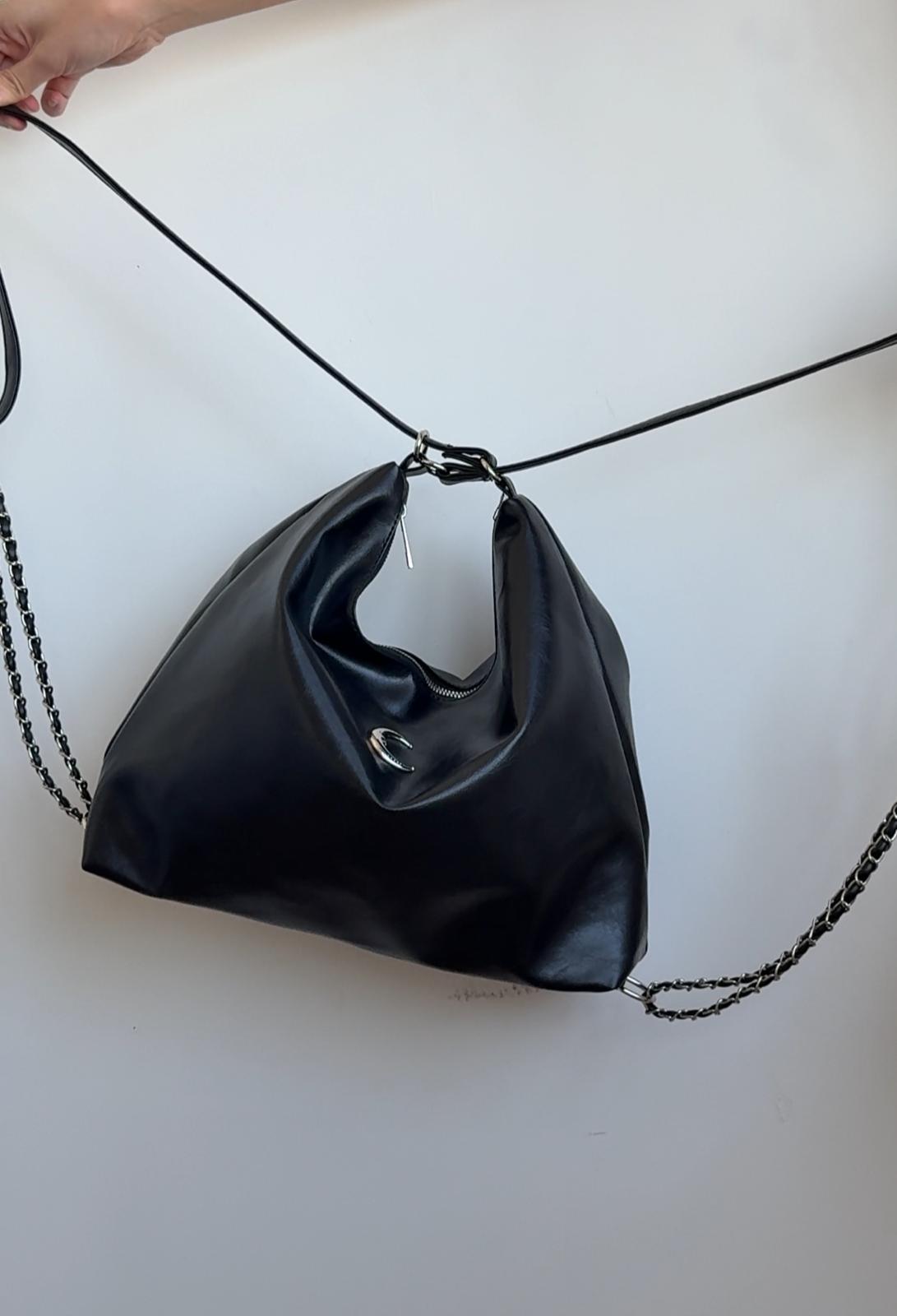 #IS196 2-ways Moon Leather Bag