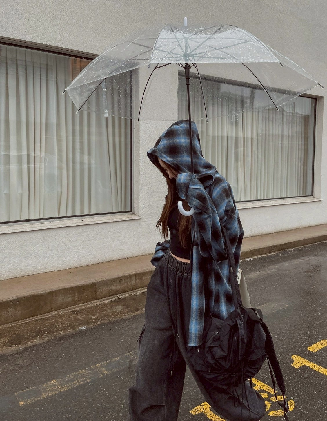#C423 Checkered Hooded Jacket