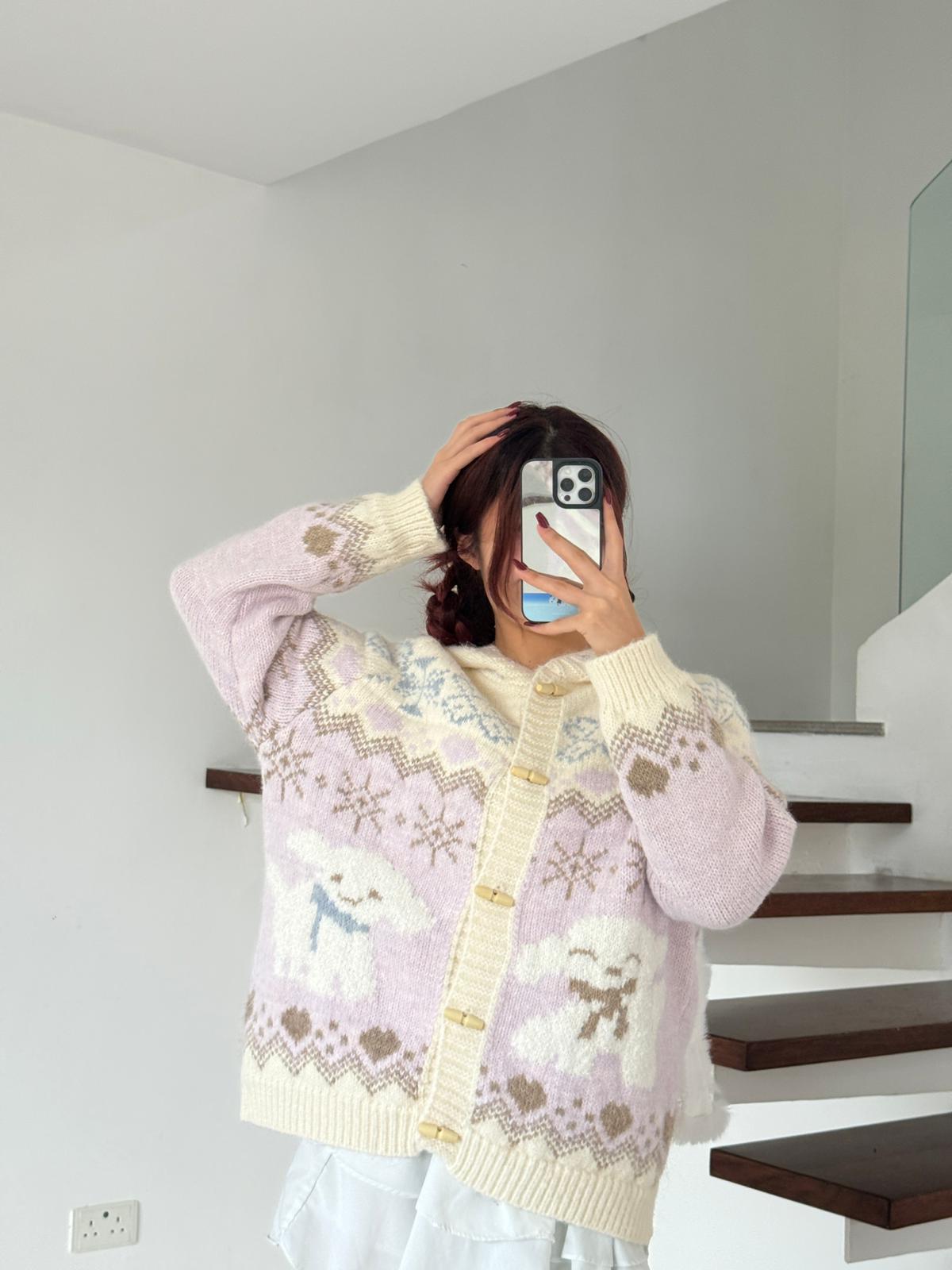 #JNY06 Lambs Hooded Cardigan