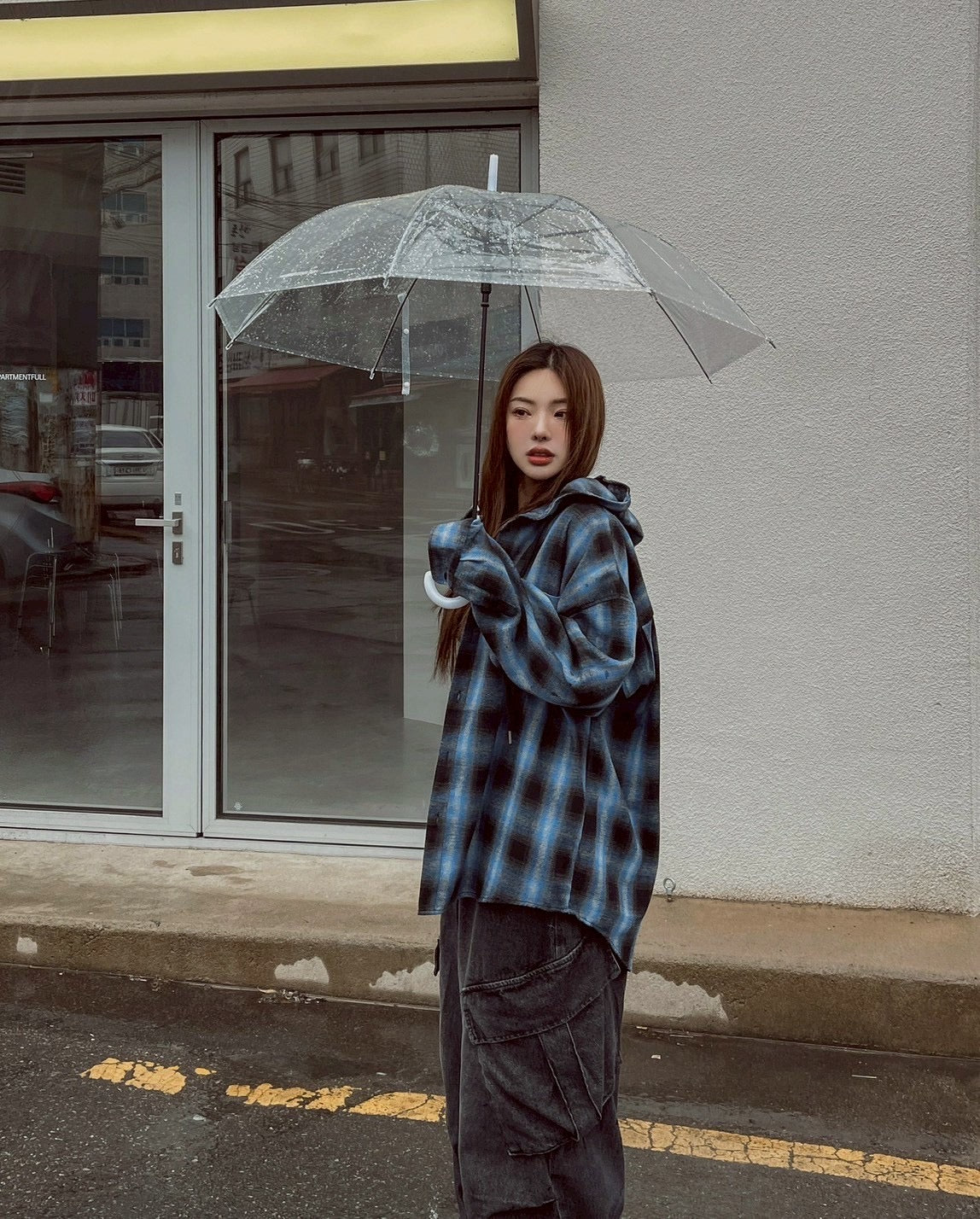#C423 Checkered Hooded Jacket