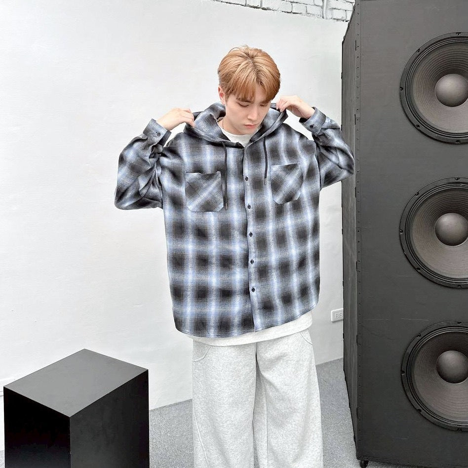 #C423 Checkered Hooded Jacket
