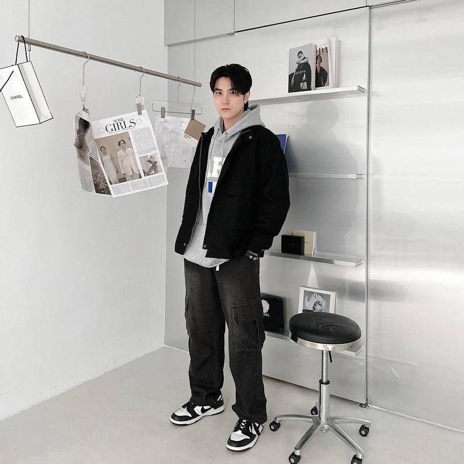 #C434 High-neck drawstring Jacket