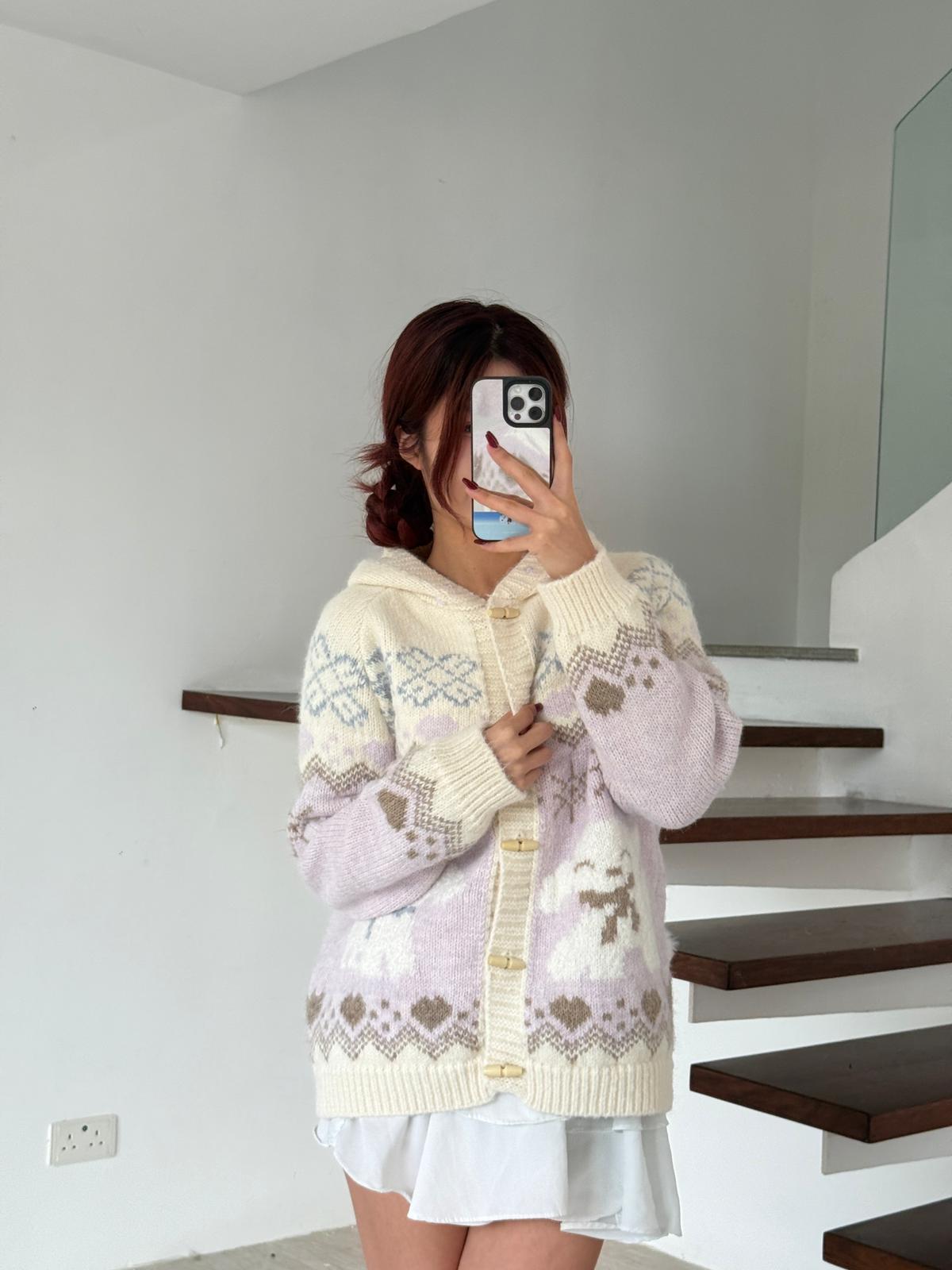 #JNY06 Lambs Hooded Cardigan