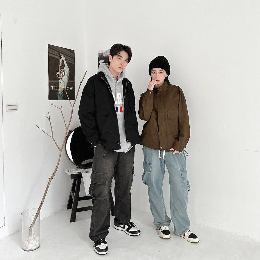 #C434 High-neck drawstring Jacket