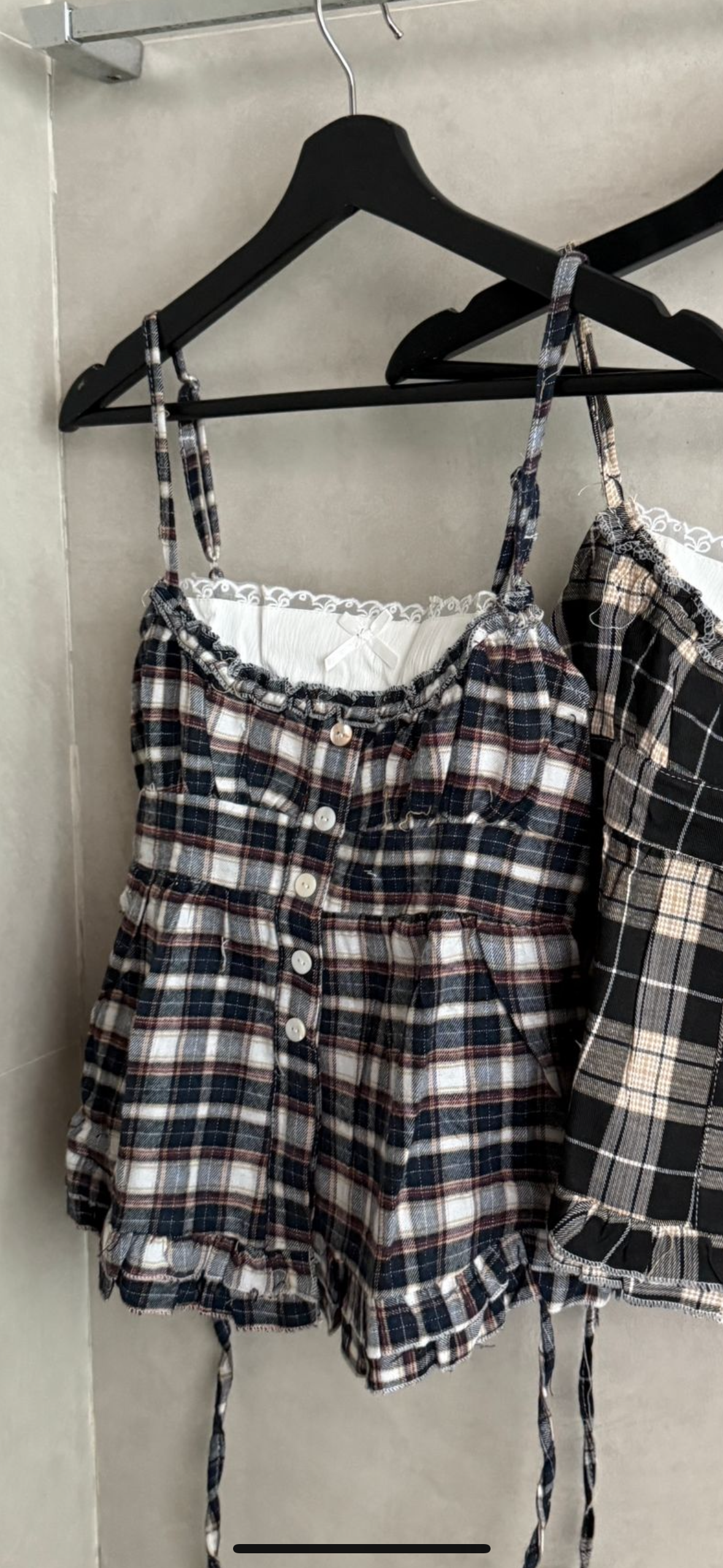 #THMG05 Lace Checkered Top