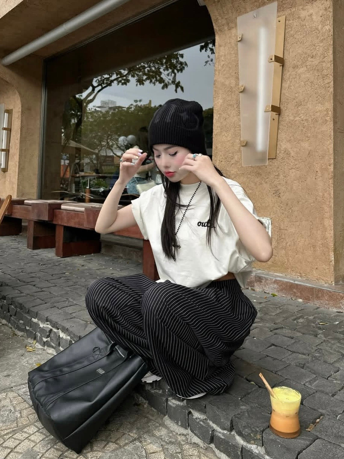 #VNOU01 Striped Wide Leg Pants