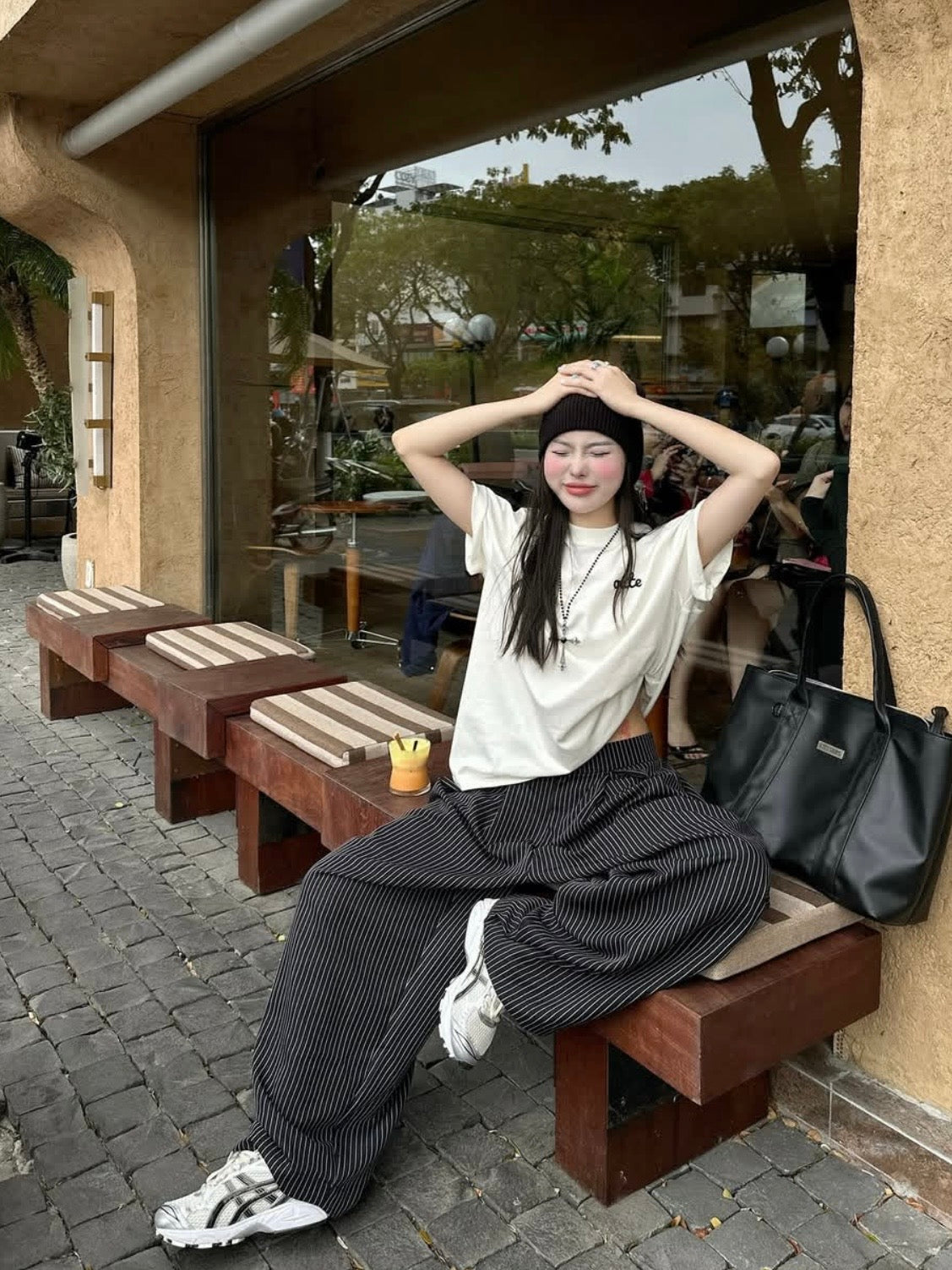 #VNOU01 Striped Wide Leg Pants