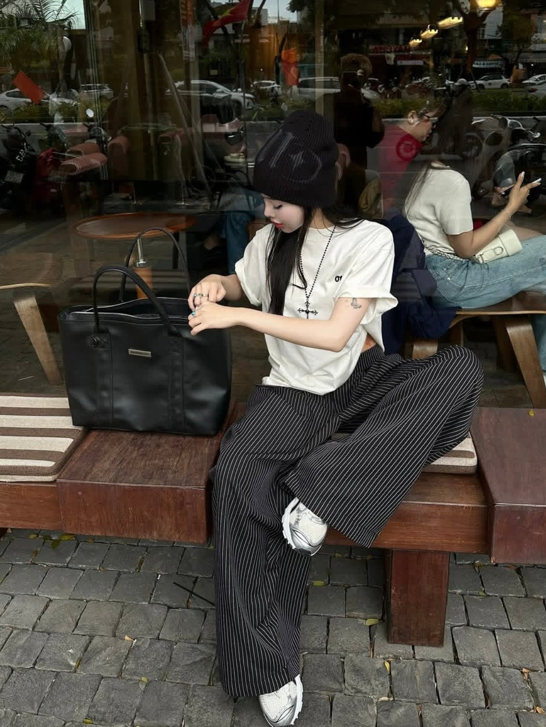 #VNOU01 Striped Wide Leg Pants