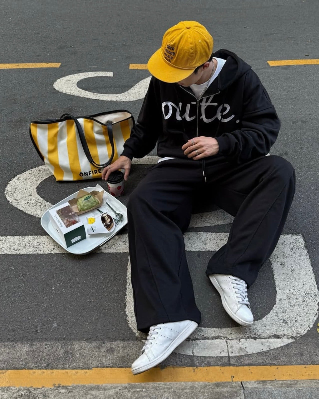 #VNOU04 Classic Double-Layer Fleece Wide-Leg Pants