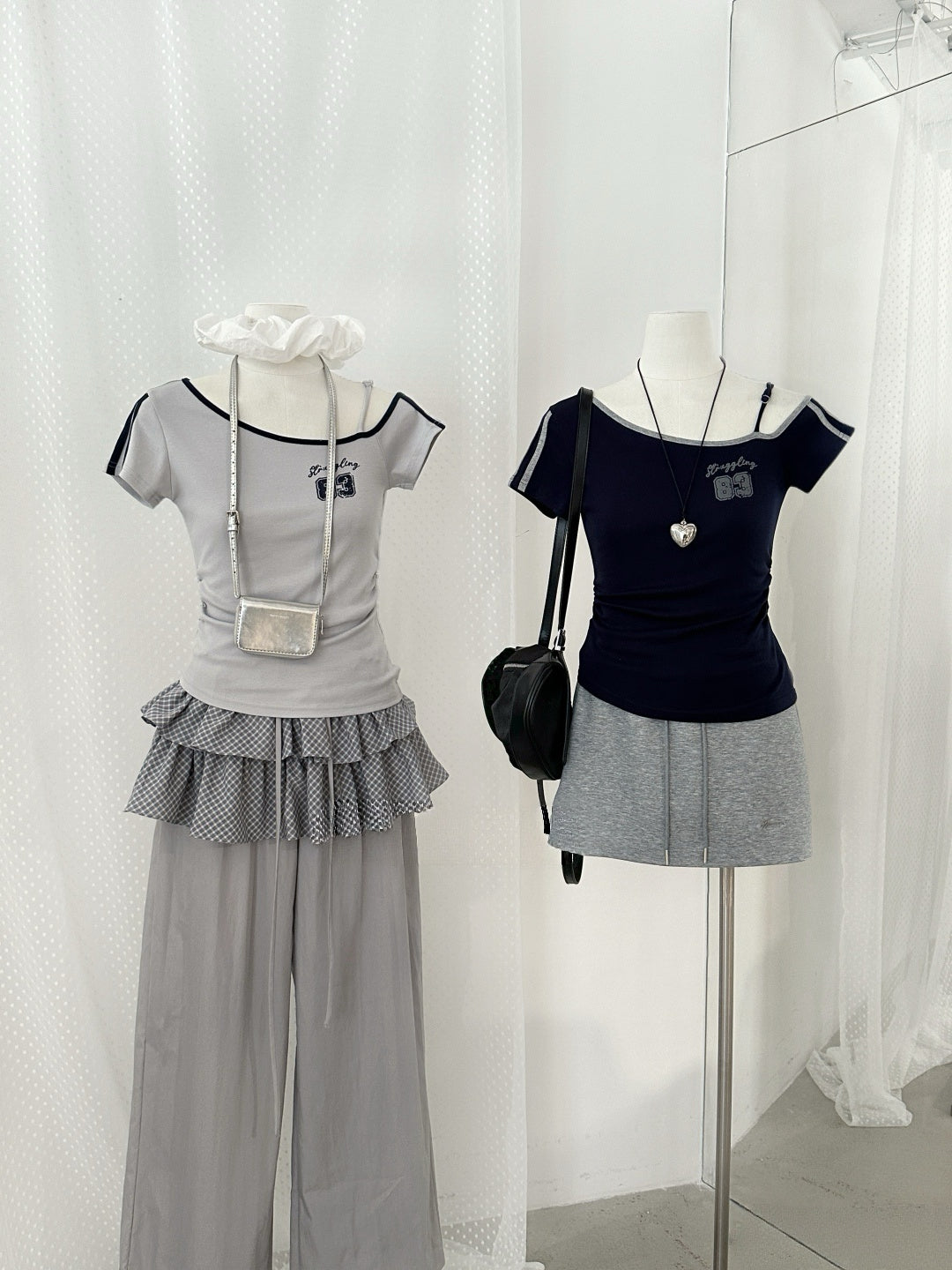 #MD73 83 Off-shoulder Crop Top