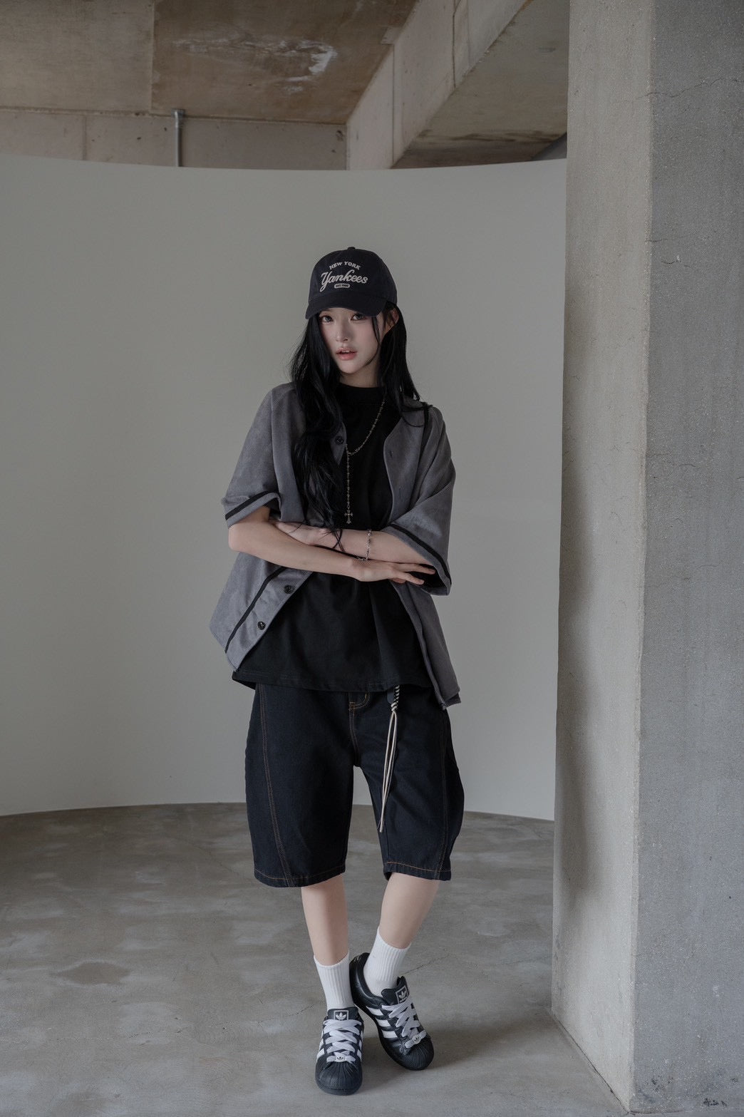 #C528 Denim Casual Pants