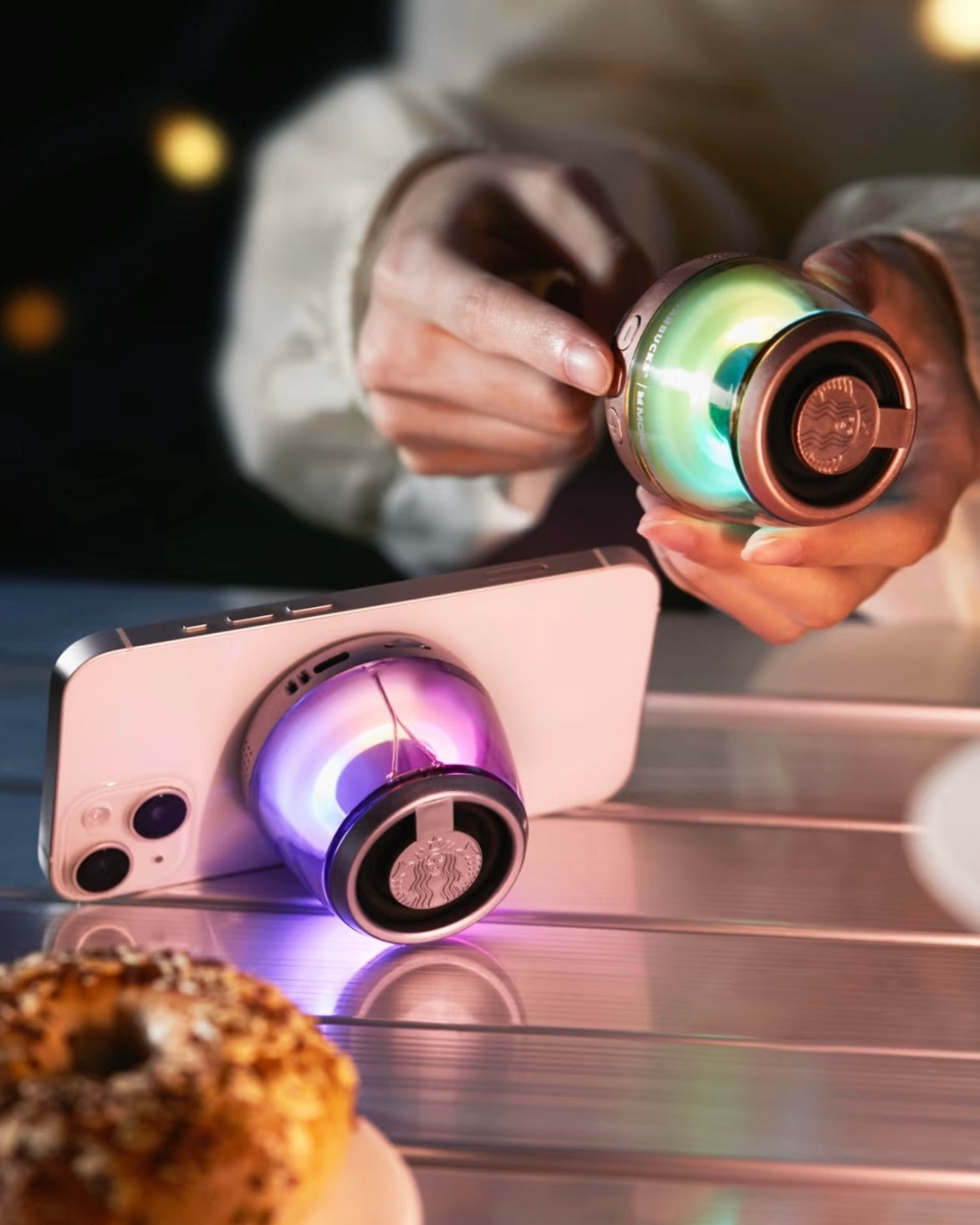 Starbucks X MONSTER 聯名迷你磁吸發光藍芽音響