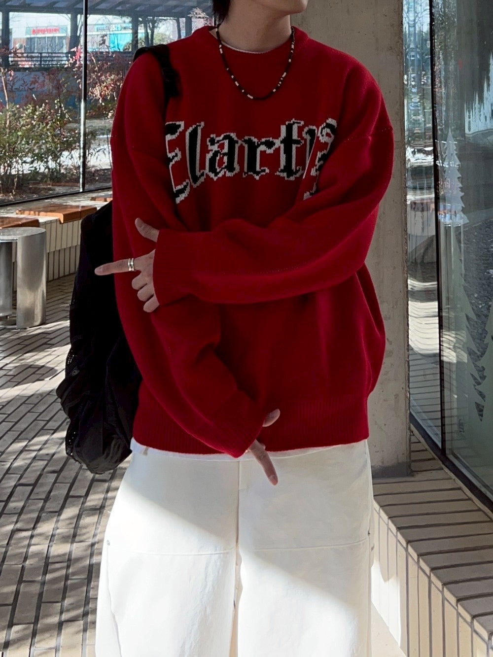 #C402 Winter Red Sweater