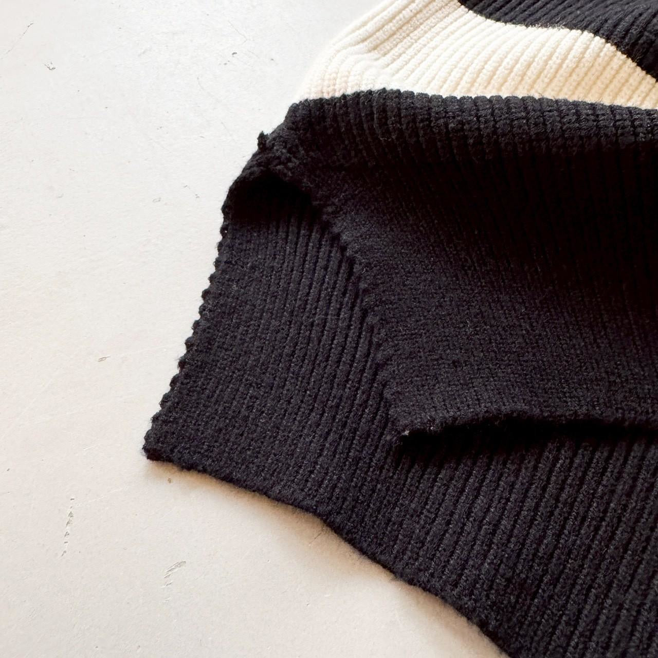 #C404 Stripe Hooded Knitting Top