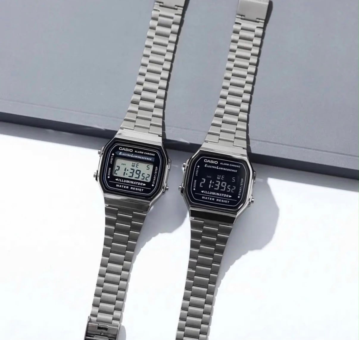 #CASIO02  Square Negative-Display Vintage Digital Watch (A168WGG)