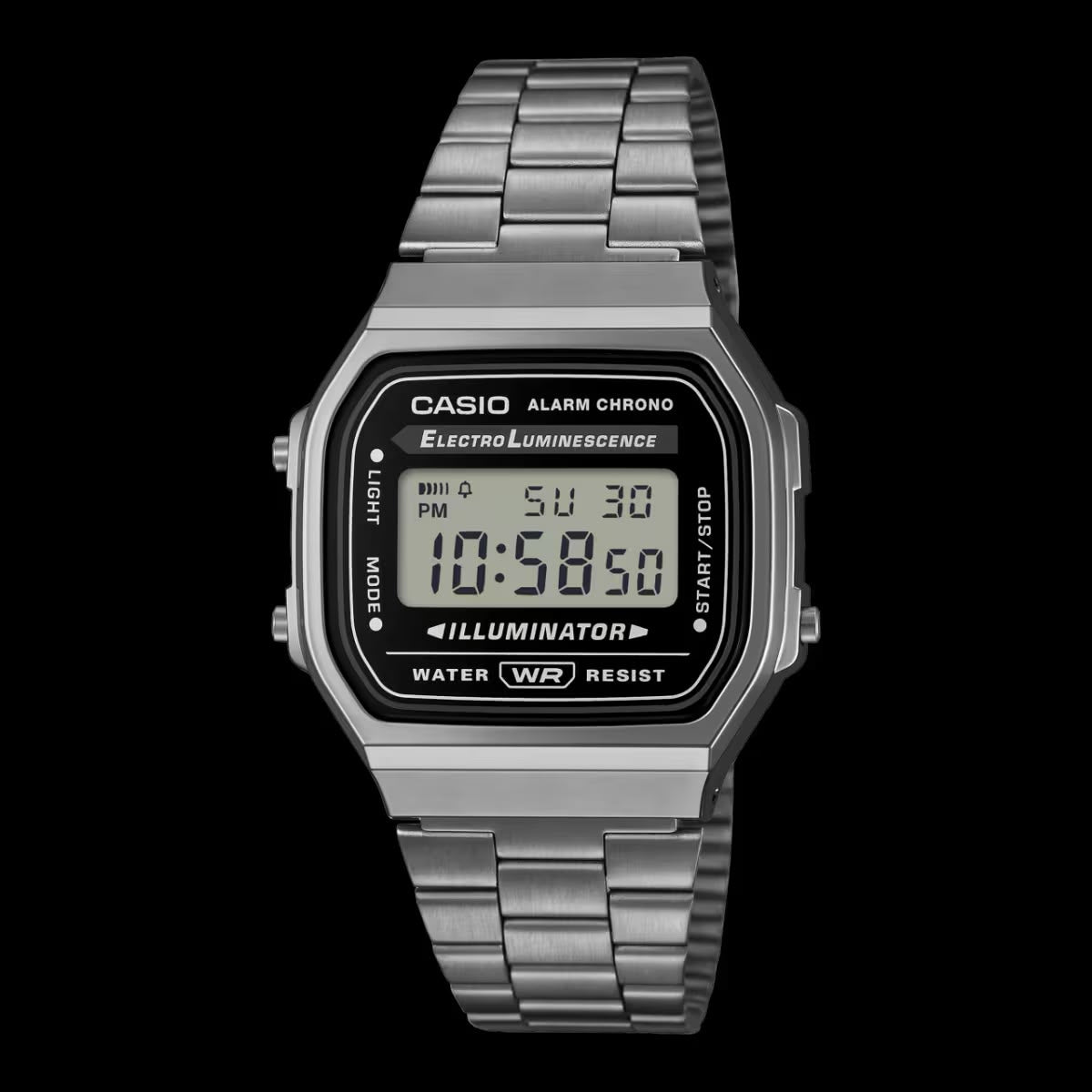 #CASIO02  Square Negative-Display Vintage Digital Watch (A168WGG)