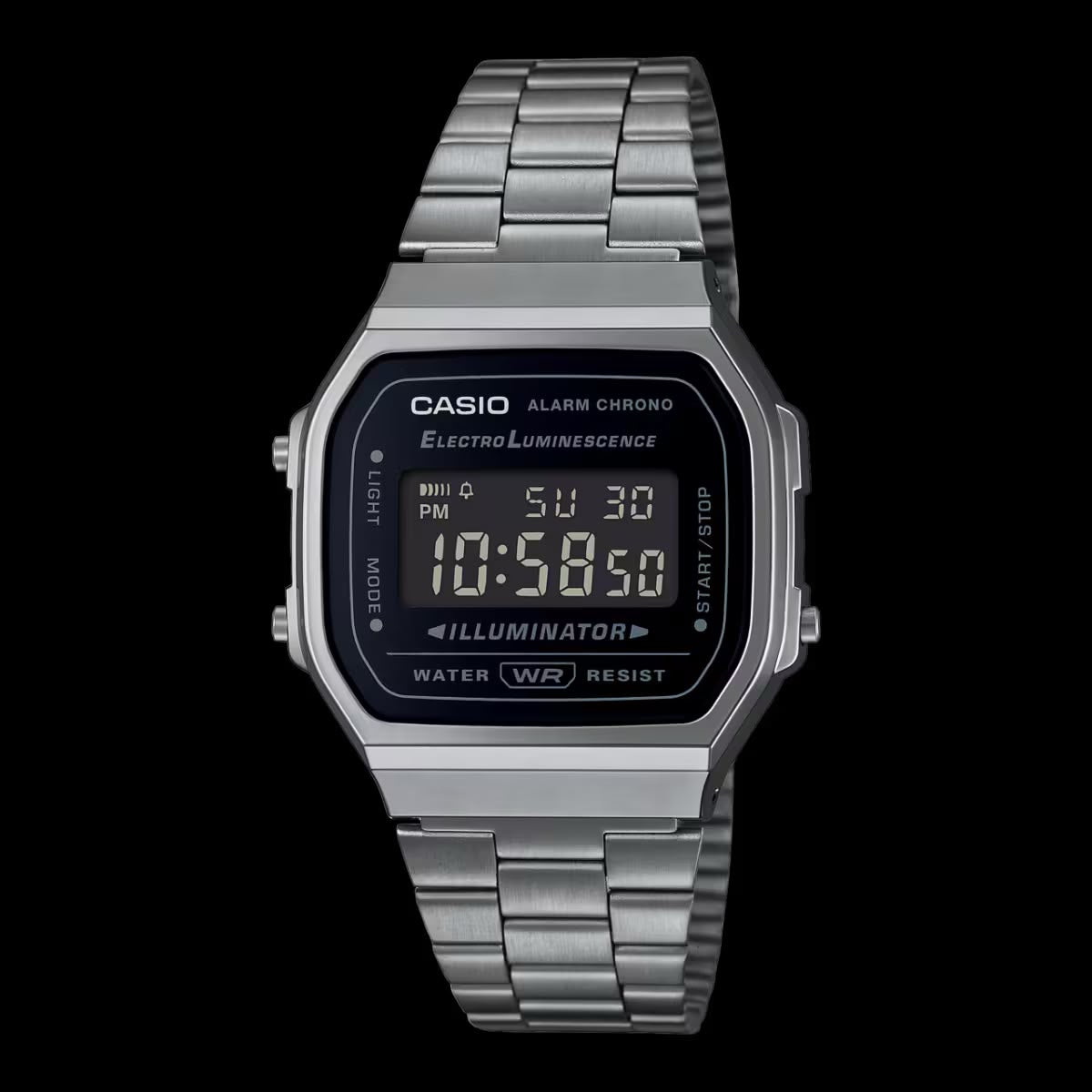 #CASIO02  Square Negative-Display Vintage Digital Watch (A168WGG)