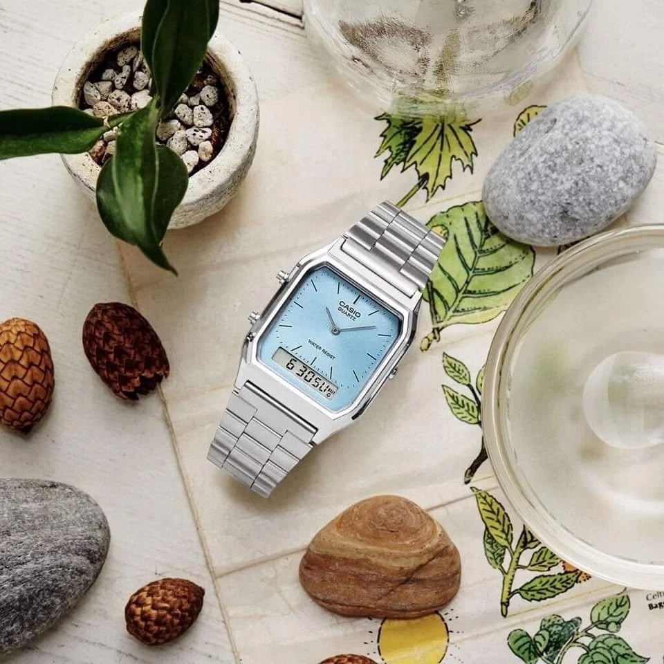 #CASIO03 Square Dual-Display Vintage Watch (AQ-230A)