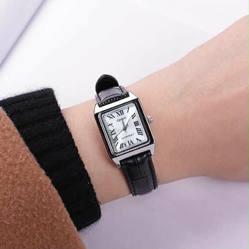 #CASIO05 Vintage Women's Small Square Leather Band Watch (LTP-V007L)