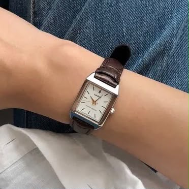 #CASIO05 Vintage Women's Small Square Leather Band Watch (LTP-V007L)