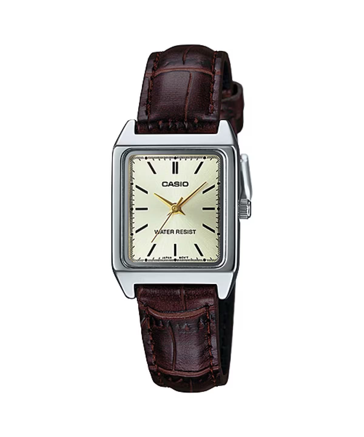 #CASIO05 Vintage Women's Small Square Leather Band Watch (LTP-V007L)