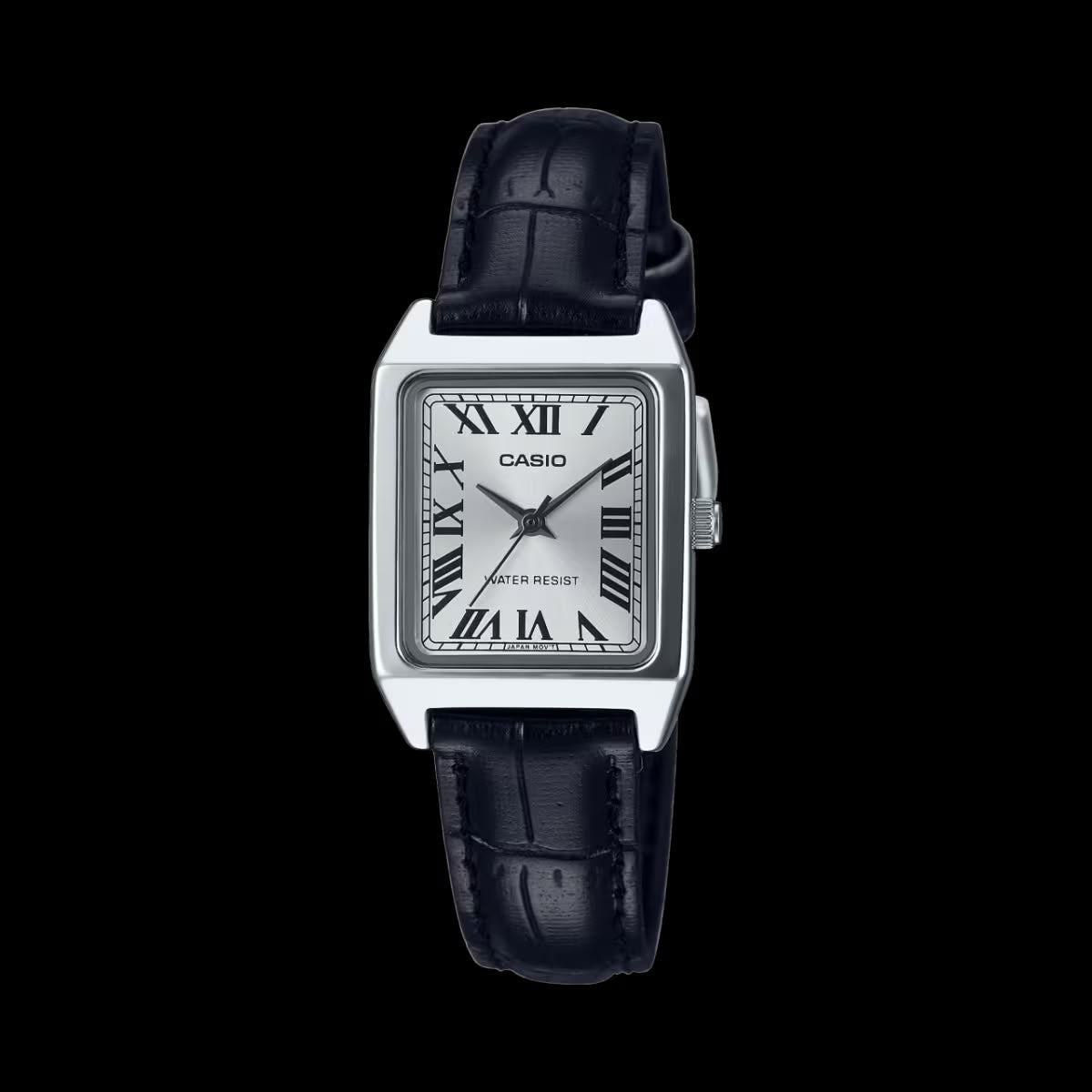 #CASIO05 Vintage Women's Small Square Leather Band Watch (LTP-V007L)