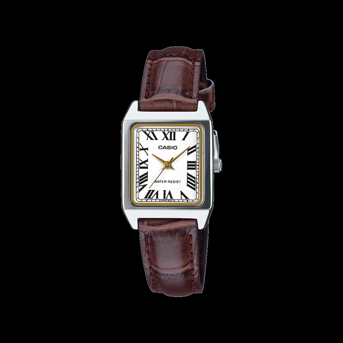 #CASIO05 Vintage Women's Small Square Leather Band Watch (LTP-V007L)