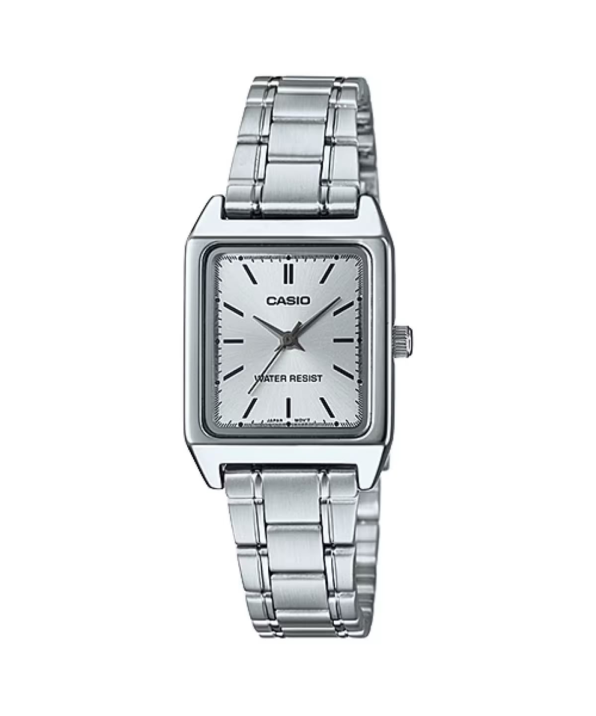 #CASIO06 Women's Small Square Metl Band Watch (LTP-V007D)