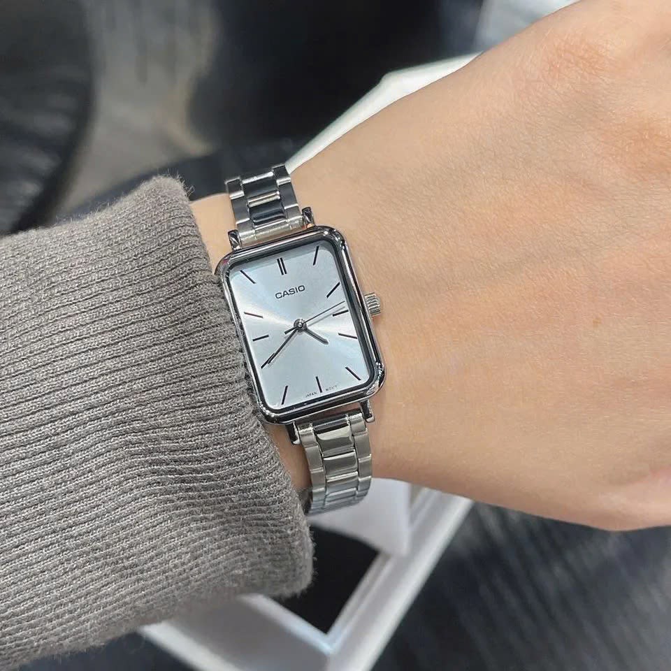 #CASIO08 21mm Women's Small Square Metal Band Watch (LTP-V009D)