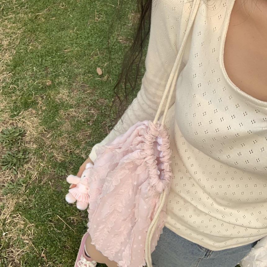 #IS171 Ruffle Drawstring Bag