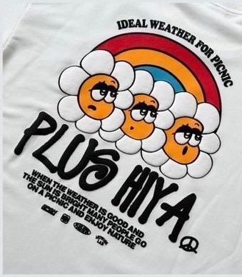 #C107 PLUS HIYA 3D-Rainbow Flower T-shirt - Idiot Sandwich HK-