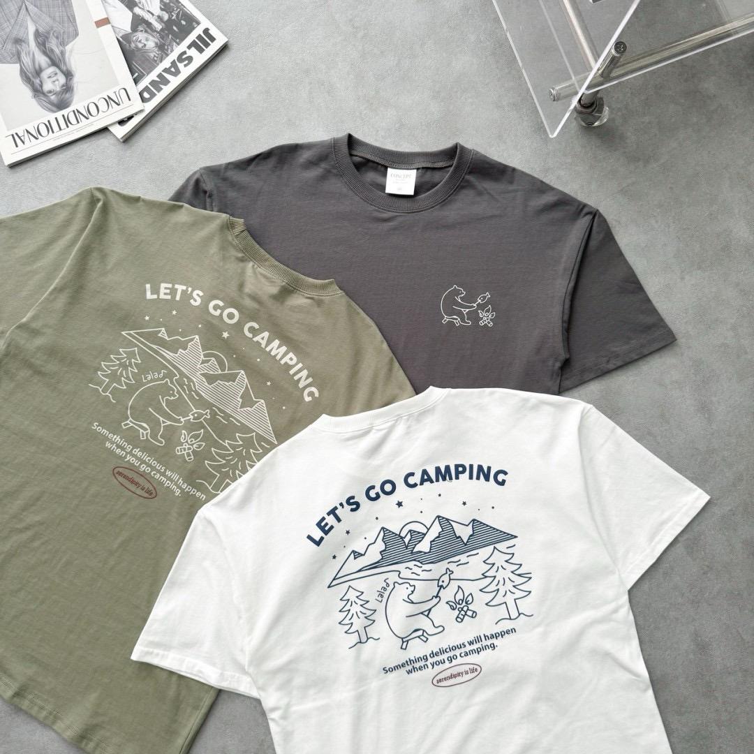#C135 Camping Bear T-shirt - Idiot Sandwich HK-