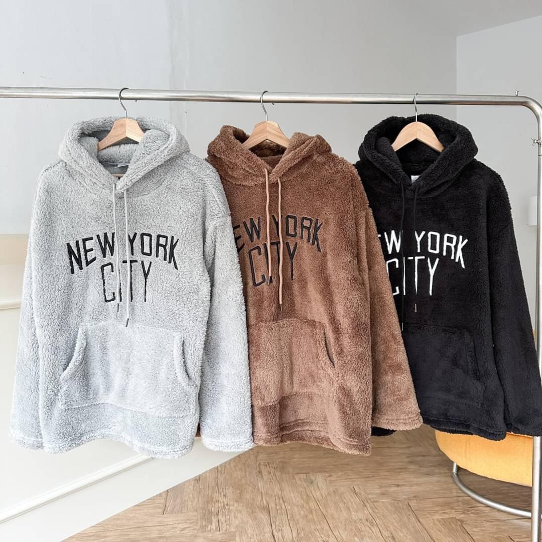 #C194 NEW YORK CITY Lamb Wool Hoodie - Idiot Sandwich HK - 