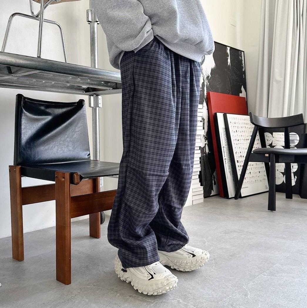 #C209 Checkered Vintage Style Pleated Pants - Idiot Sandwich HK - 