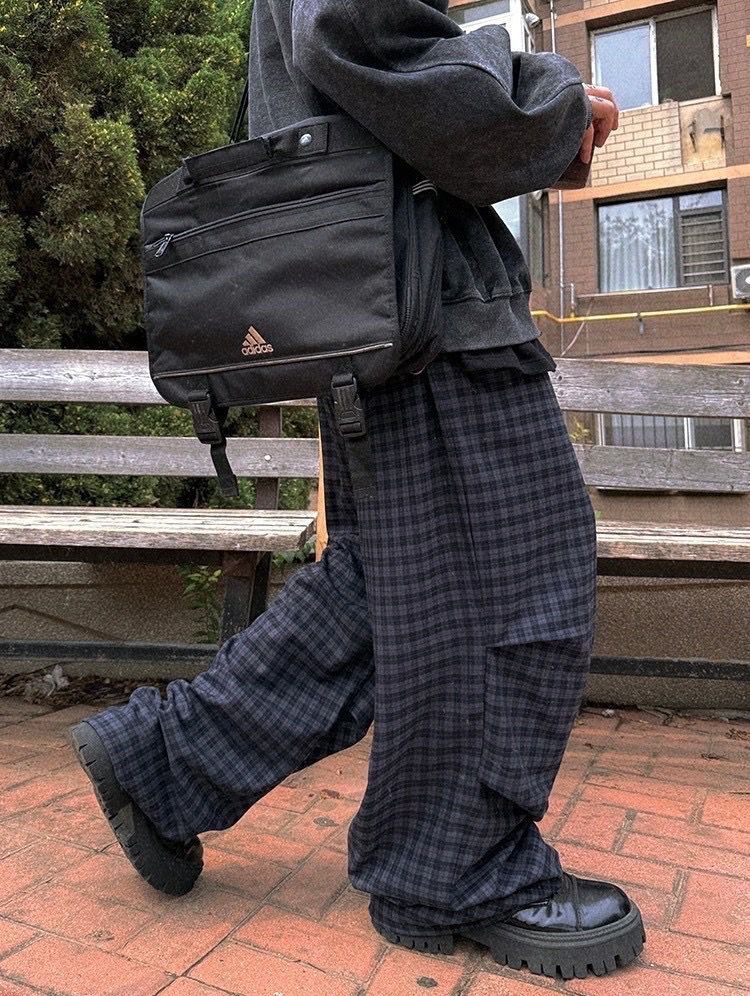 #C209 Checkered Vintage Style Pleated Pants - Idiot Sandwich HK - 