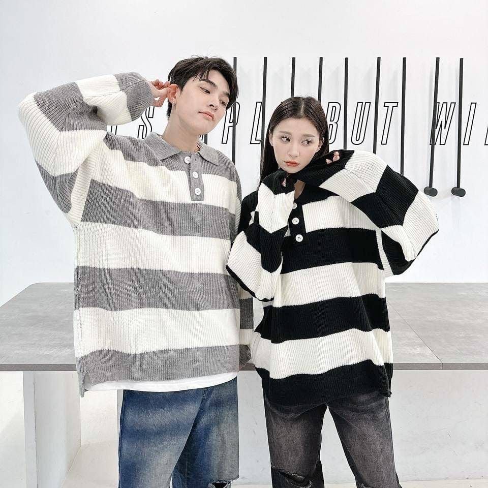 #C212 Striped Polo Sweater - Idiot Sandwich HK - 