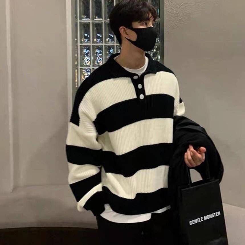 #C212 Striped Polo Sweater - Idiot Sandwich HK - 