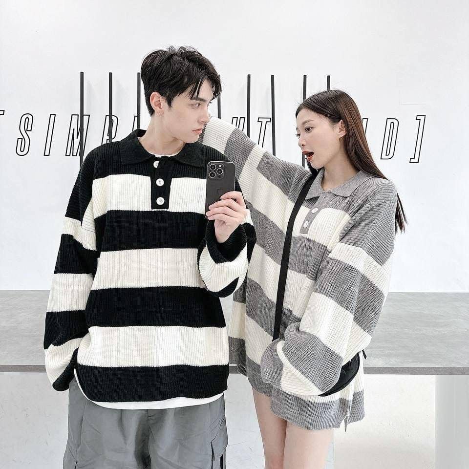 #C212 Striped Polo Sweater - Idiot Sandwich HK - 