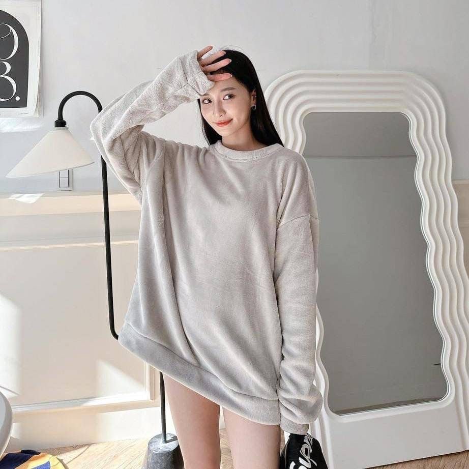 #C217 Fluffy Plain Sweat Shirt - Idiot Sandwich HK - 