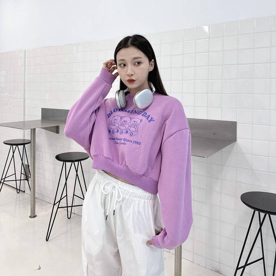 #C232 Blooming day Crop Long Sleeve - Idiot Sandwich HK - 