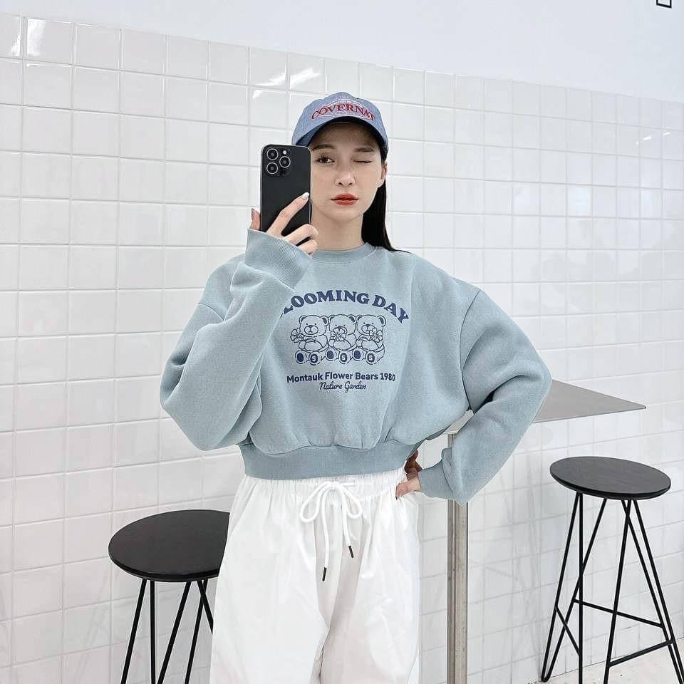 #C232 Blooming day Crop Long Sleeve - Idiot Sandwich HK - 