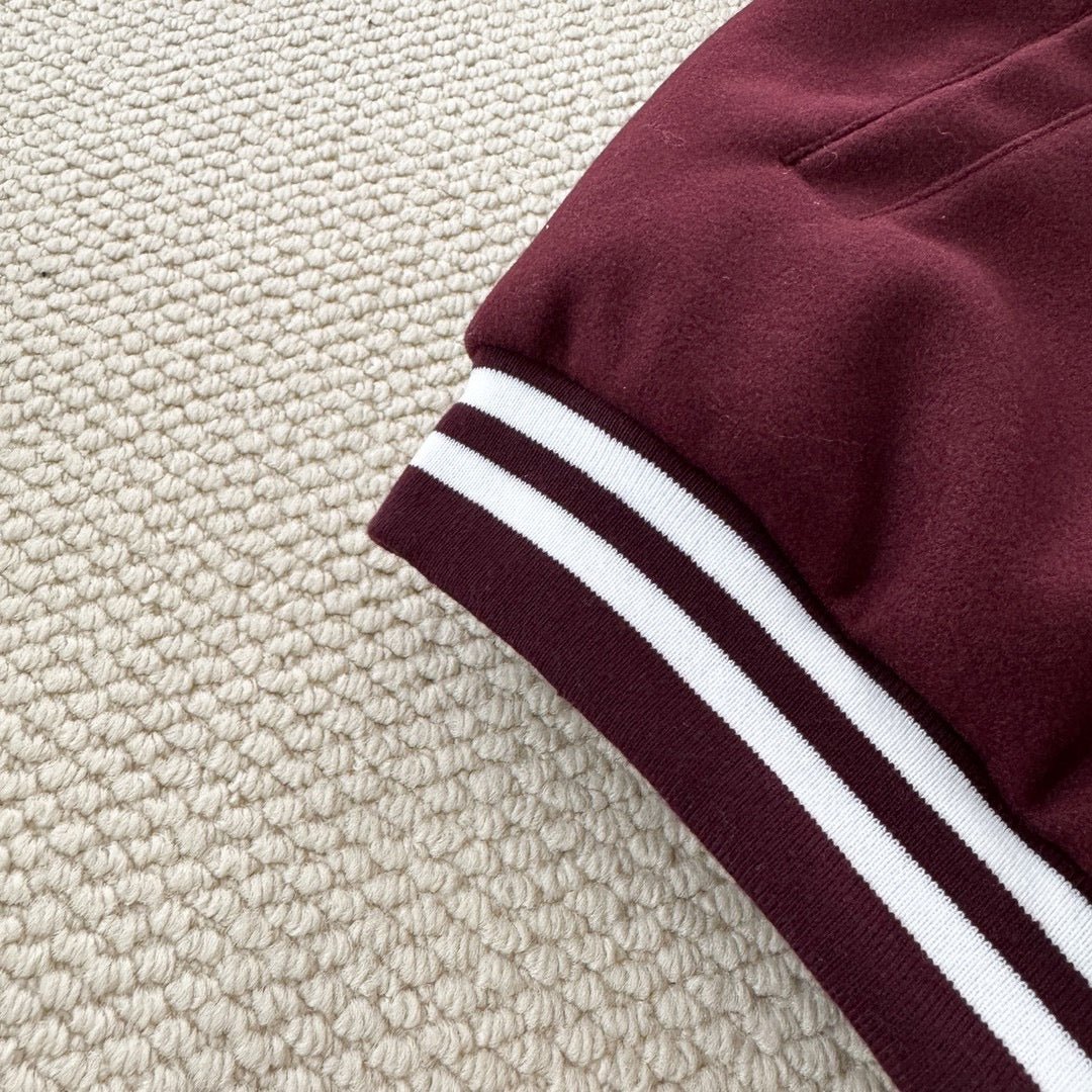 #C299 Wool and Leather Patchwork Baseball Jacket - Idiot Sandwich Apparel Limited - 