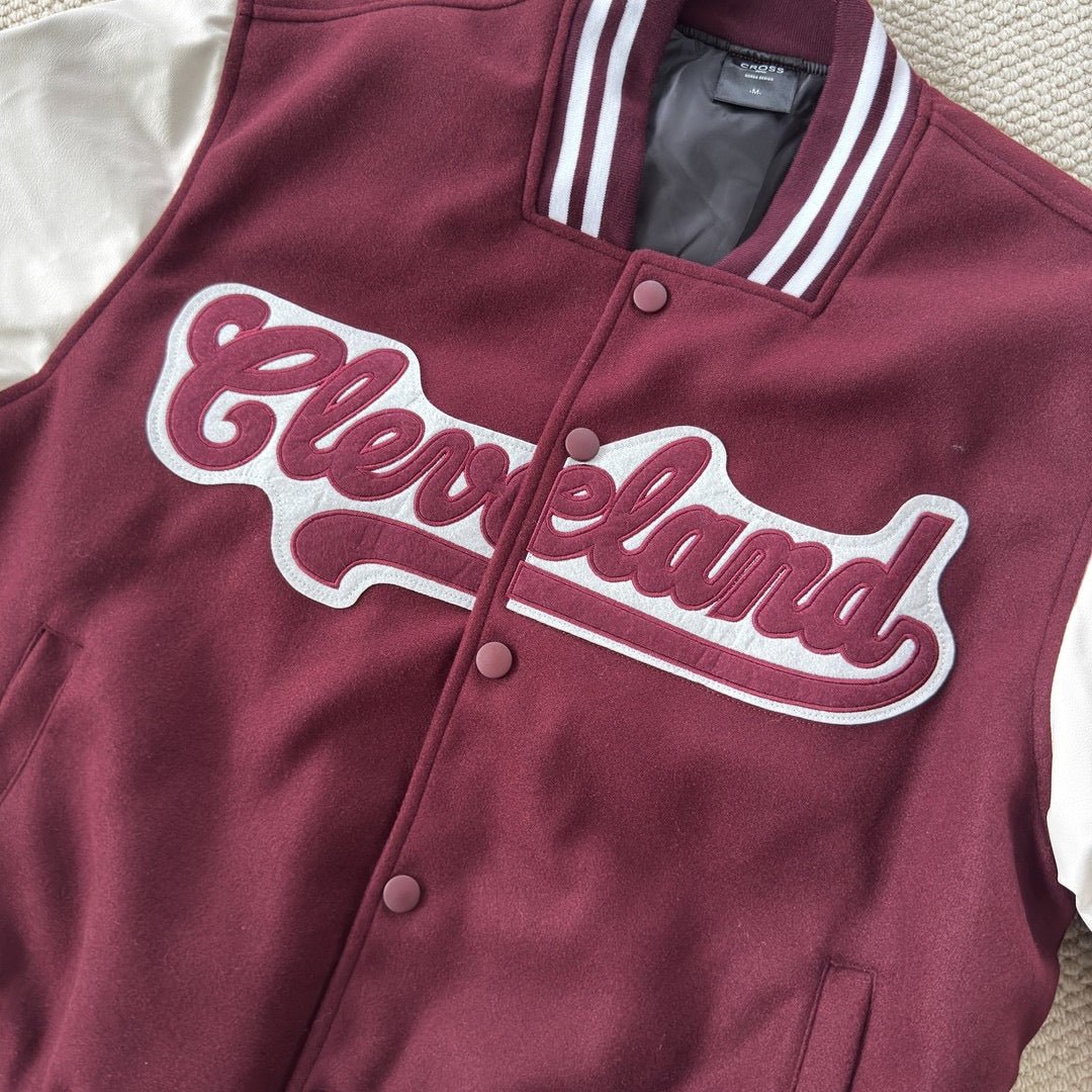 #C299 Wool and Leather Patchwork Baseball Jacket - Idiot Sandwich Apparel Limited - 