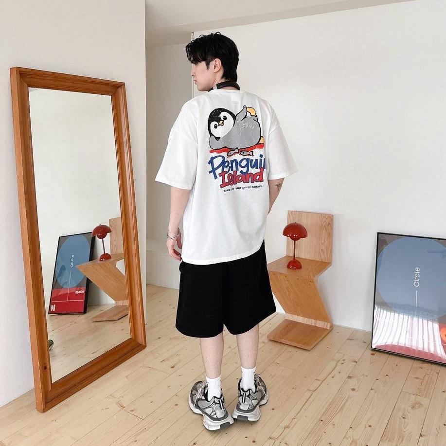 #C334 Penguin Island T-shirt - Idiot Sandwich Apparel Limited - 