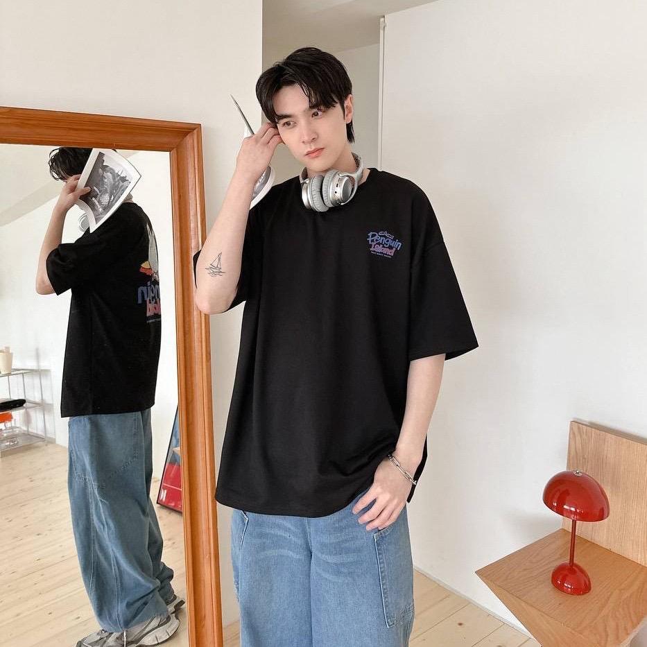 #C334 Penguin Island T-shirt - Idiot Sandwich Apparel Limited - 