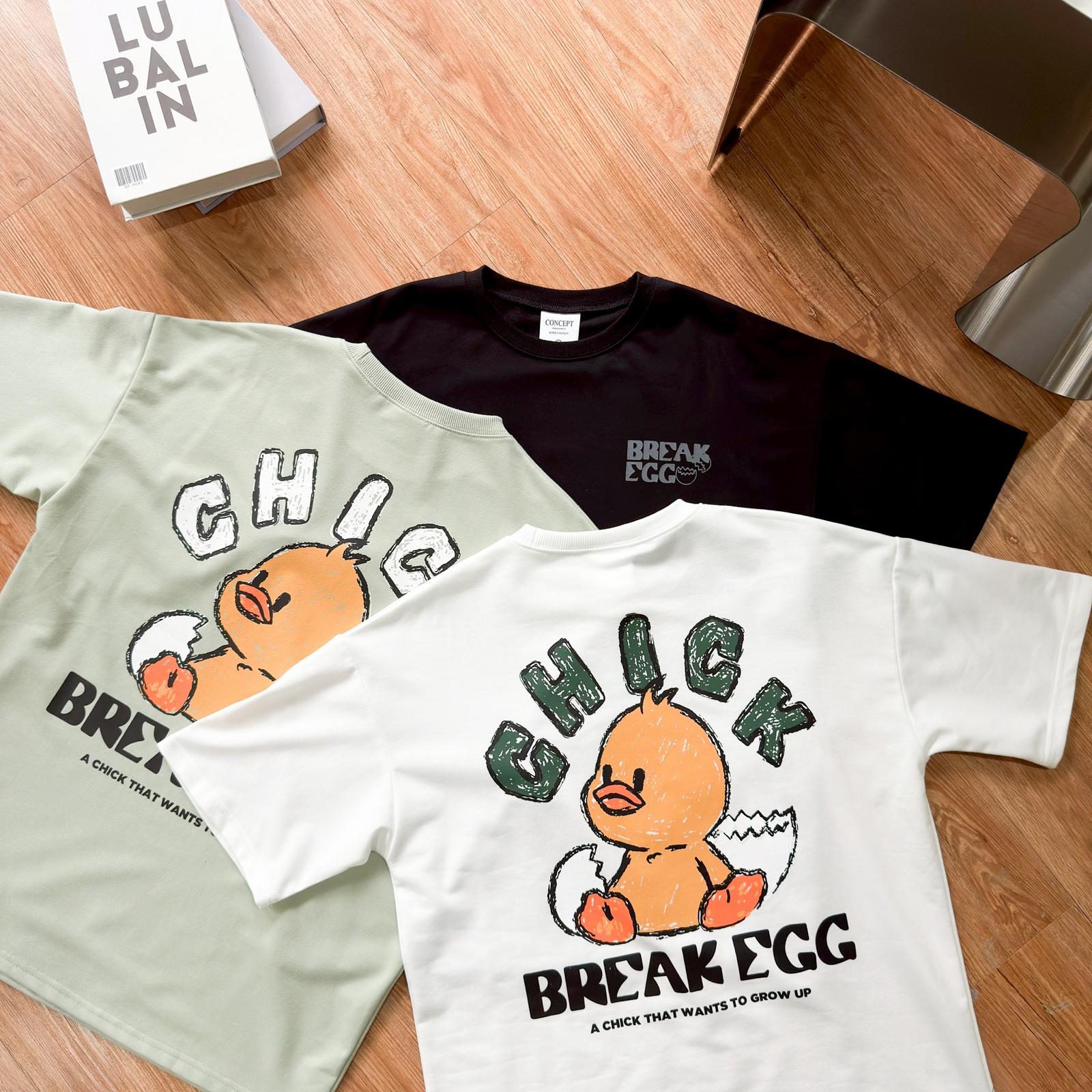 #C337 Chick Break Egg T-shirt - Idiot Sandwich Apparel Limited - 