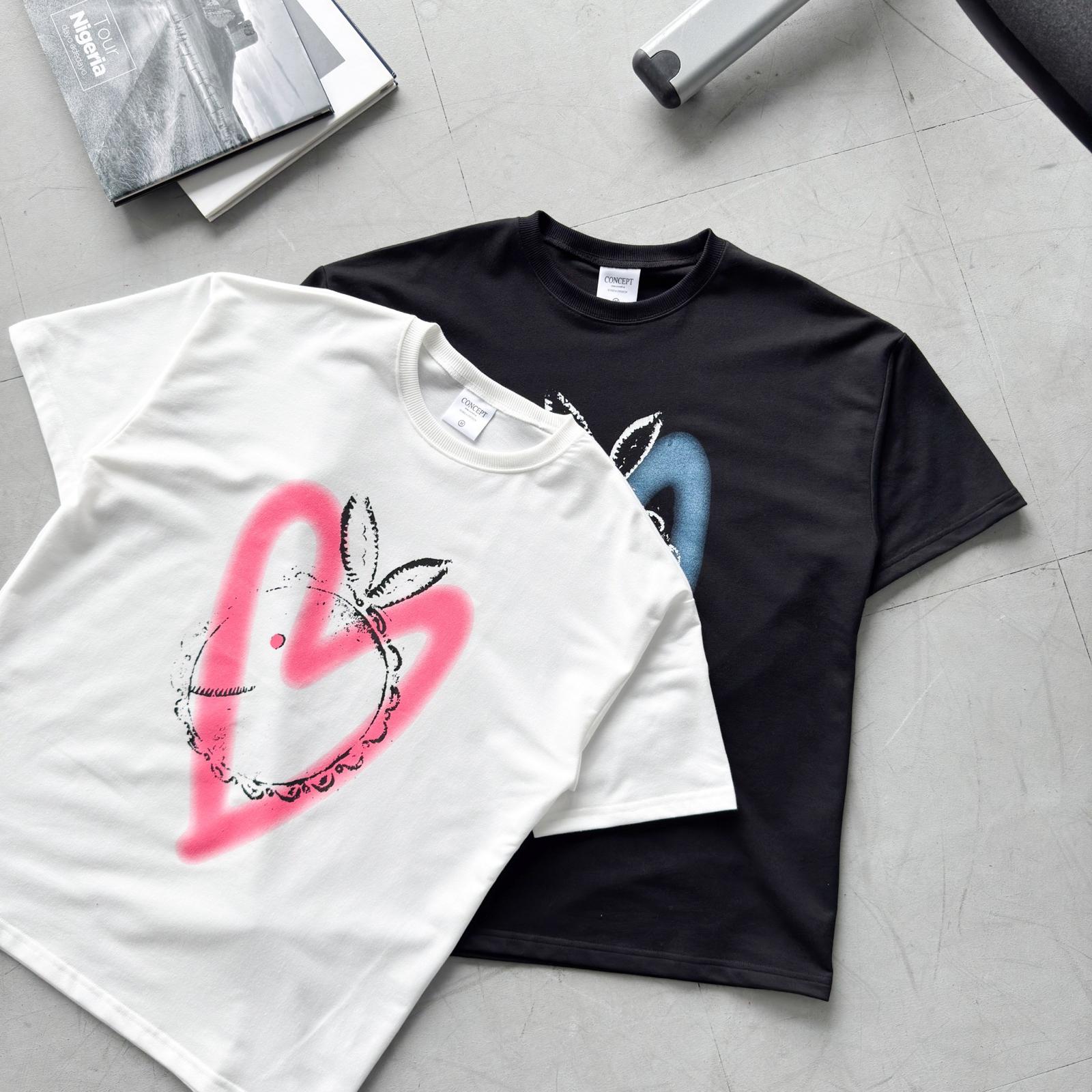 #C345 Spray Paint Heart T-shirt - Idiot Sandwich Apparel Limited - 