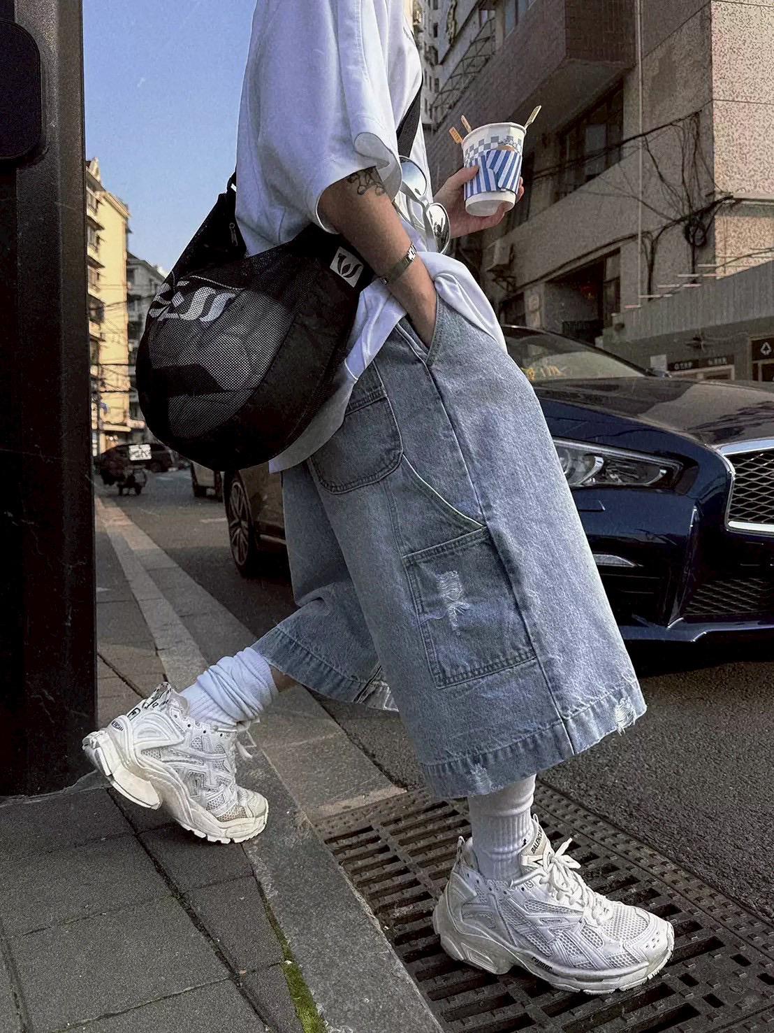 #C346 Capri Denim Pants - Idiot Sandwich Apparel Limited - 