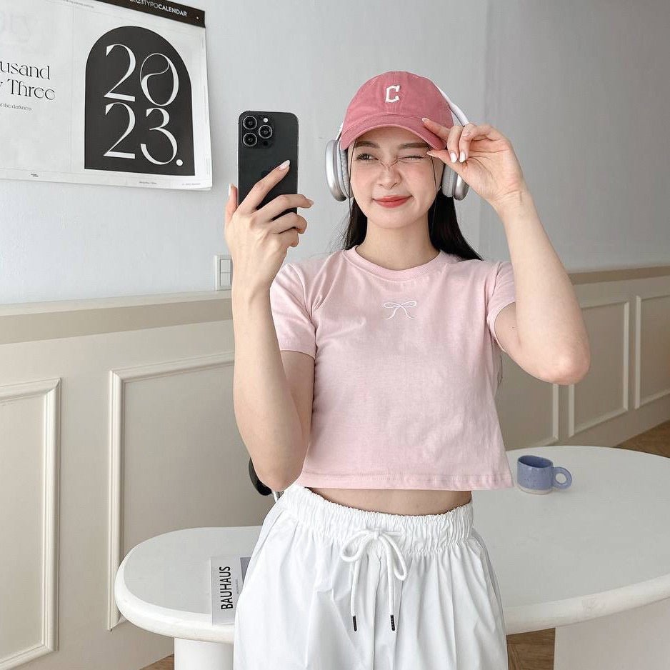 C384 Ribbon Crop Top - Idiot Sandwich Apparel Limited - 