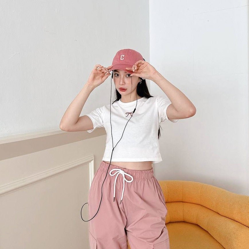 C384 Ribbon Crop Top - Idiot Sandwich Apparel Limited - 